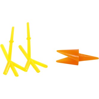 Kyllingenæb og -fødder, H: 28 mm, L: 30+37 mm, orange, gul, 8 sæt/ 1 pk.