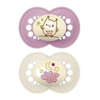 Mam Original Night 2-pack, Str. 2 (6-16 Mdr.), Symmetrisk - Silikone