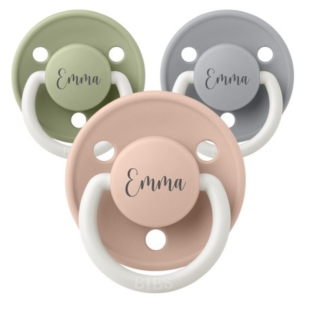 Bibs De Lux Night, Str. 1 (0-6 Mdr.) ,  Rund - Latex, Sutter Med Navn