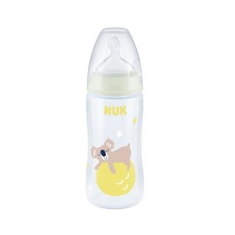 Nuk  First Choice Night, Sutteflaske, Transparentgul, 6-18 Mdr.