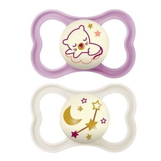 Mam Air Night 2-pack, Str. 2 (6-16 Mdr.), Symmetrisk - Silikone