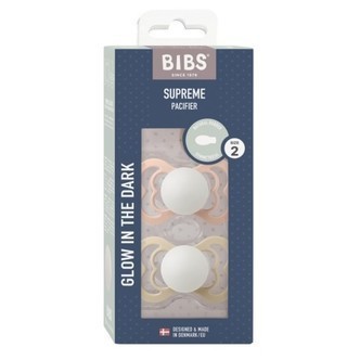 Bibs Supreme Night Glow - 2-pak,  Str. 2 (6+ Mdr.), Symmetrisk - Latex,