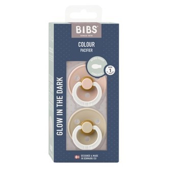 Bibs Colour Night Glow - 2-pak,  Str. 1 (0-6 Mdr.), Symmetrisk - Latex