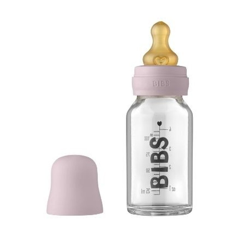 Bibs Baby Glass Bottle, Sutteflaske - Komplet Sæt, 110 Ml.