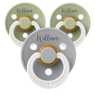 Bibs Colour Night,  Str. 1 (0-6 Mdr.), Anatomisk - Latex, Sutter Med Navn