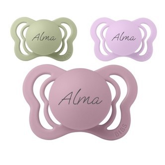 Bibs Couture,  Str. 1 (0-6 Mdr.), Anatomisk - Silikone, Sutter Med Navn