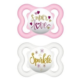 Mam Mini Air 2-pack, Str. 1 (0-6 Mdr.), Symmetrisk - Silikone, Pink
