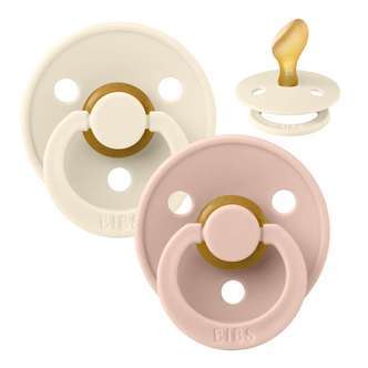 BIBS Anatomisk Colour Sut - 2-Pak - Str. 2 - Naturgummi - IvoryBlush