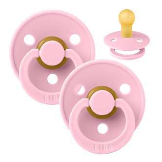 BIBS Rund Colour Sut - 2-Pak - Str. 1 - Naturgummi - Baby PinkBaby Pink