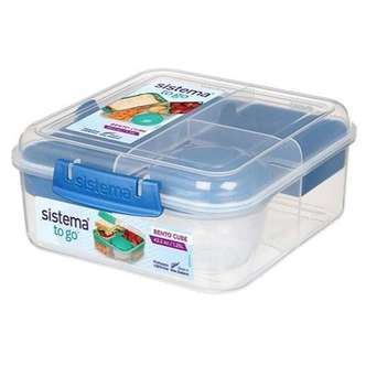 Sistema Bento Madkasse - Ruminddelt med Bæger - 1,25L - KlarOcean Blue