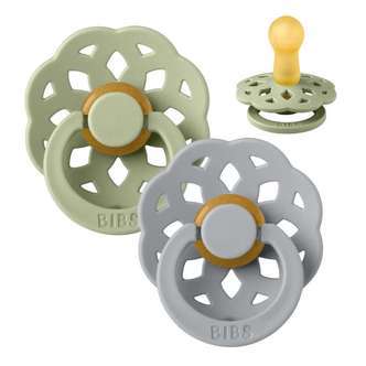BIBS Boheme Sut - 2-Pak - Str. 2 - Naturgummi - SageCloud