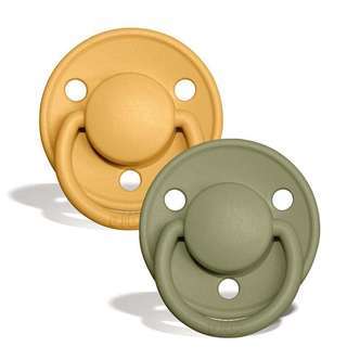 BIBS De Lux Sut - 2-Pak - Onesize - Silikone - Honey BeeOlive