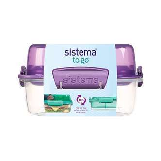 Sistema Madkasse - Lunch Stack To Go Square - 1.24L - Misty Purple