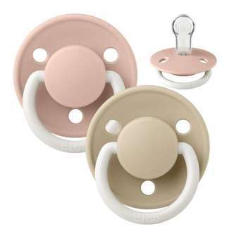BIBS De Lux Sut - 2-Pak - Onesize - Silikone - GLOW - BlushVanilla
