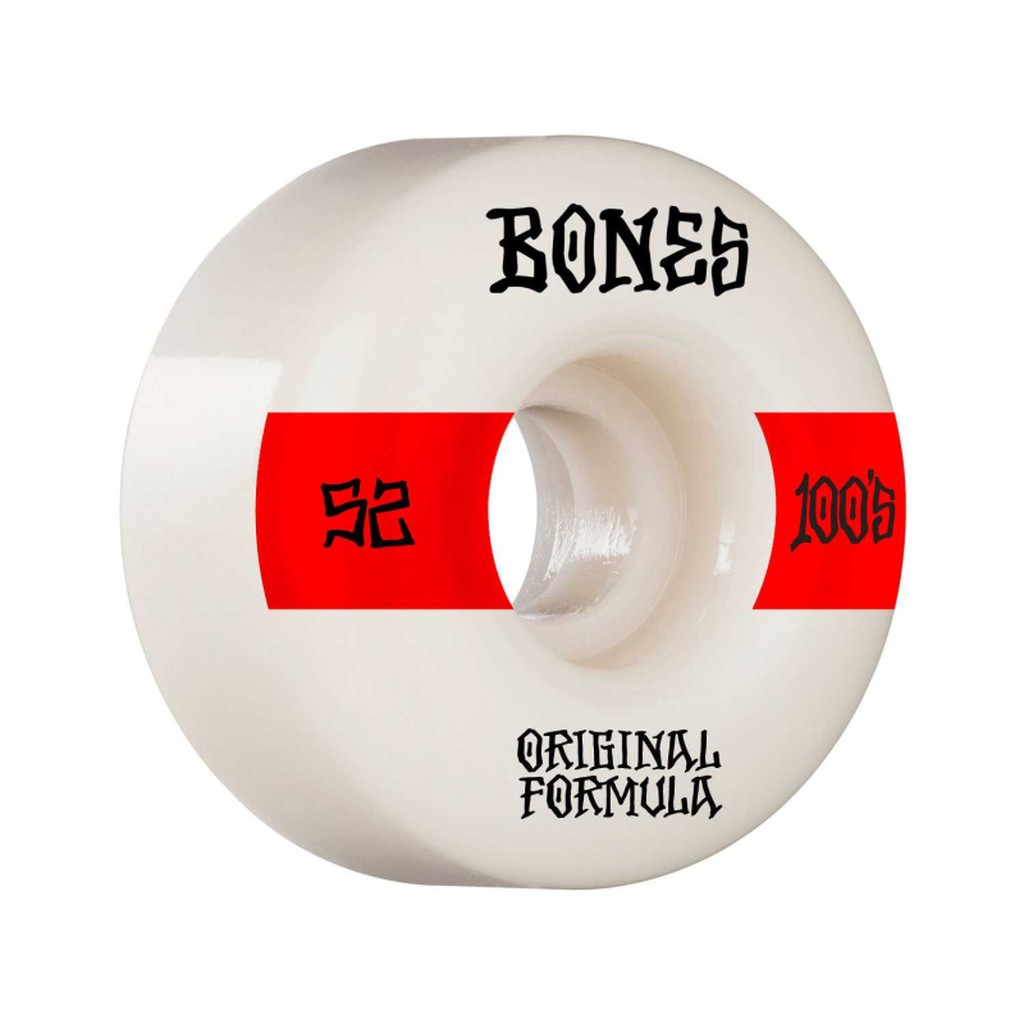 Bones Wheels OG Formula Skateboard Wheels 100 52mm V4 Wide 4pk White  str. 52mm