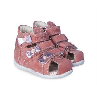 Memo Bambi sandal, pudder pink - pigesandal med ekstra støtte