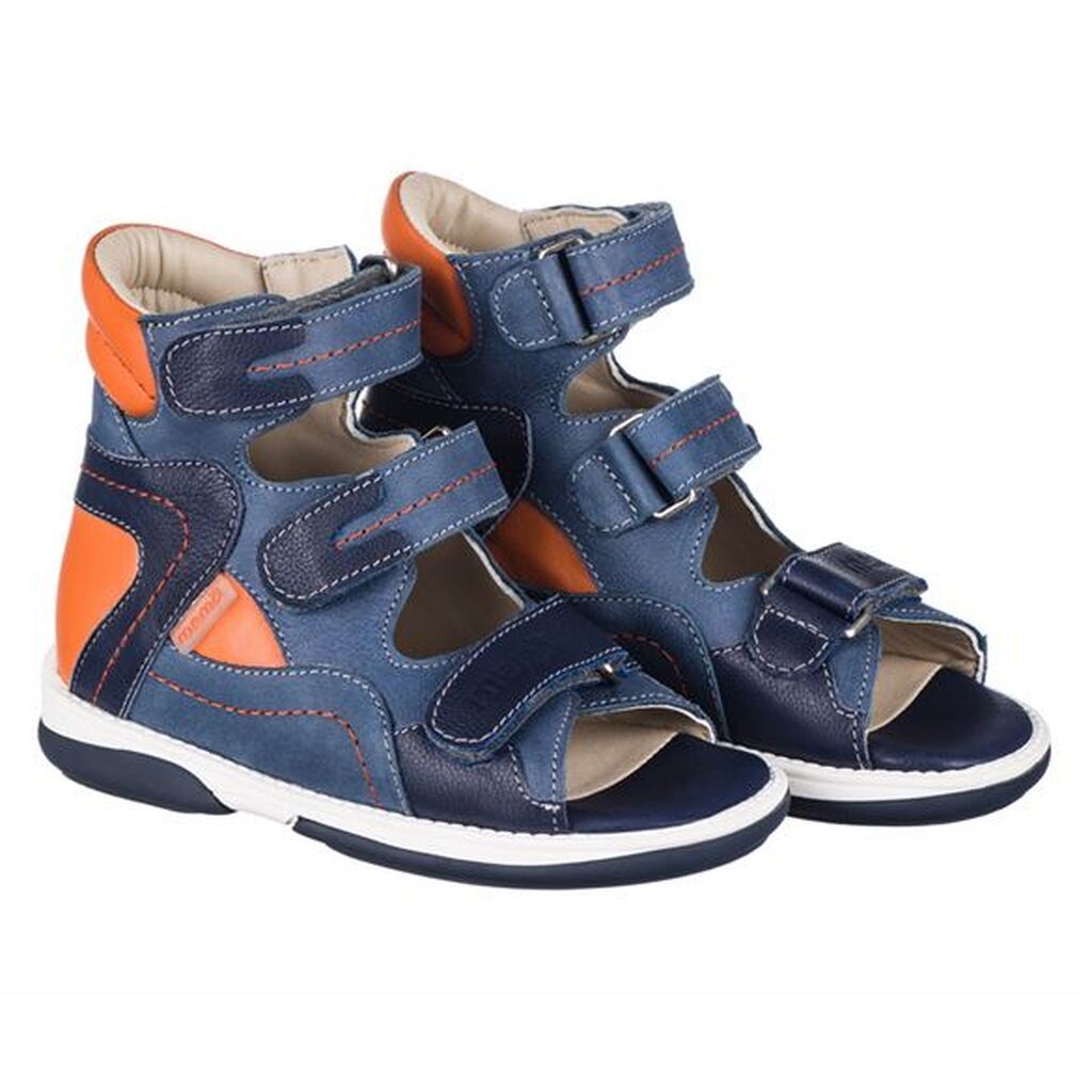 Memo Michael, sandal, blå/orange - sandaler med ekstra støtte