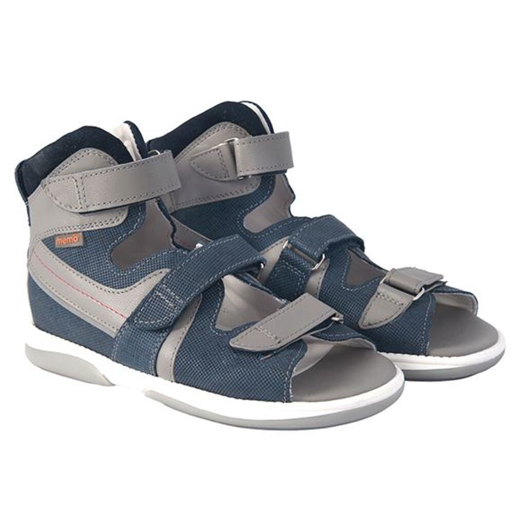 Memo Hermes sandal, navy/grå - med ekstra støtte