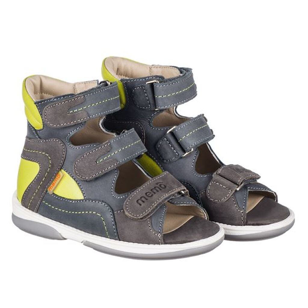 Memo Michael, sandal, grå/grøn - sandaler med ekstra støtte