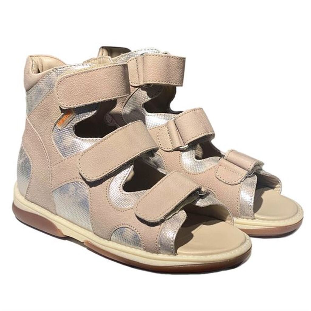 Memo Joanna sandal, beigesølv- sandaler med ekstra støtte