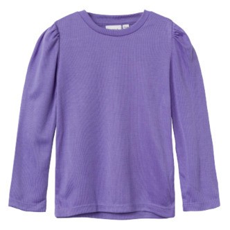 Name it T-shirt med Lange Ærmer i rib - Aster Purple str. 86