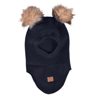 Mikk-line Uld-elefanthue med Pompom - Blue Nights str. 5056