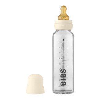 Bibs glas sutteflaske - Latex - 225 ml. - Ivory