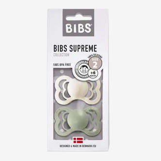 Bibs Supreme Silikone Ivory/sage str. Str. 2 (6 mdr. +)