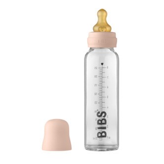 Bibs glas sutteflaske - Latex - 225 ml. - Blush