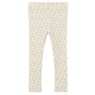 Lil&#39; Atelier Gago Rib Leggings - Blomster - Whitecap Gray str. 122/128