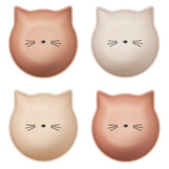 Liewood 4 Pack Skåle - Cat / Tuscany Rose Multi mix