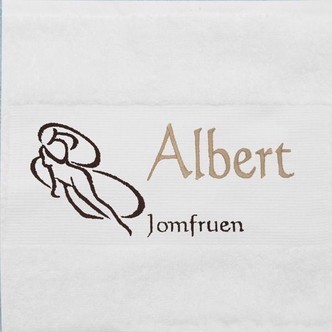 Jomfruen 248 - 239, håndklæde med navn og stjernetegn 70 x 130 cm.