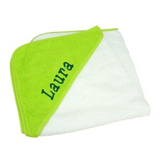 Babyhåndklæde lysegrøn med navn m/u navn
