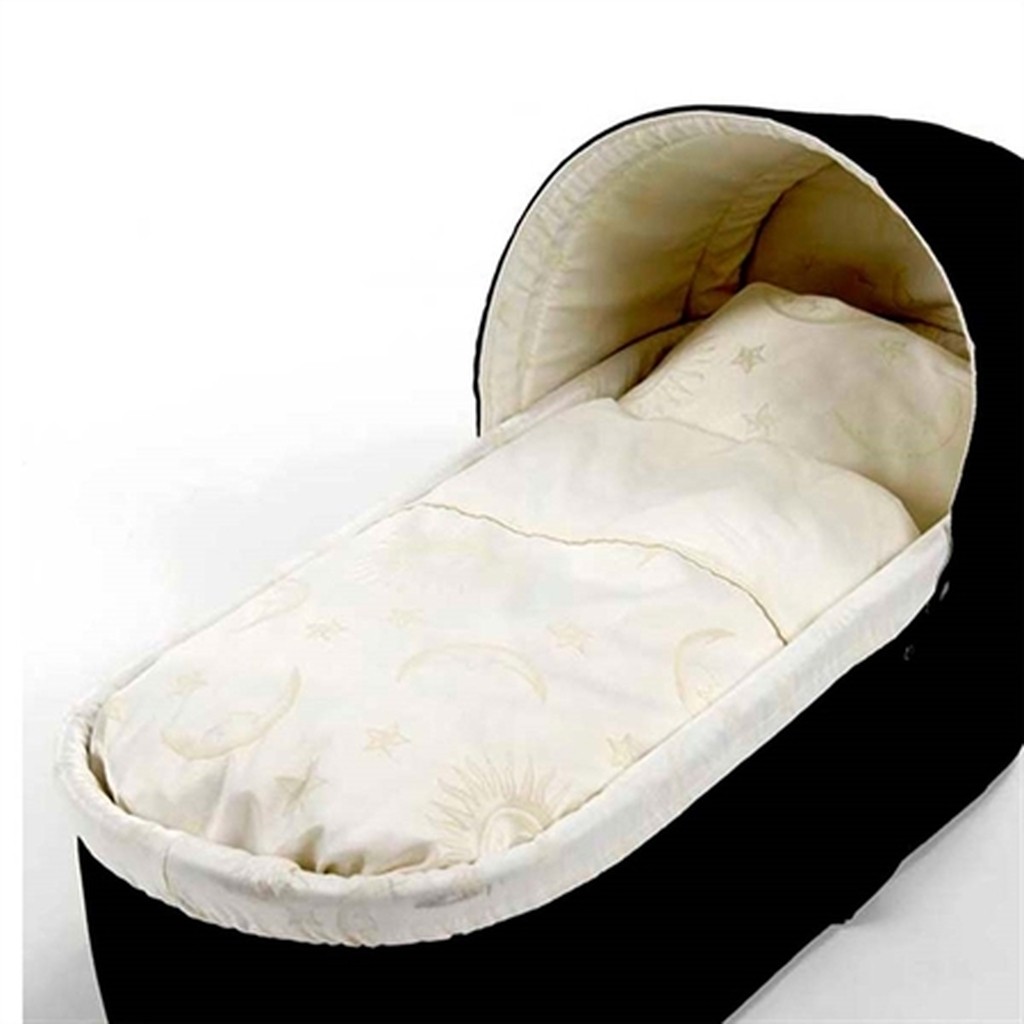 Neutralt junior sengetøj med solmåne fra Babytrold