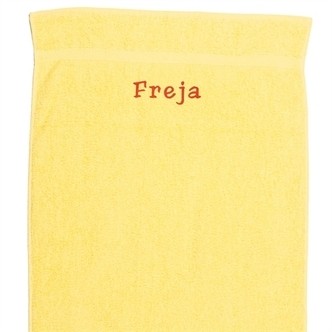 Sommergult Håndklæde med navn - 50 x 90 cm