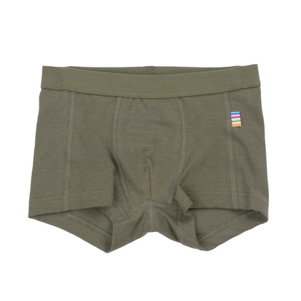 Boxershorts i olivengrøn økologisk bomuld