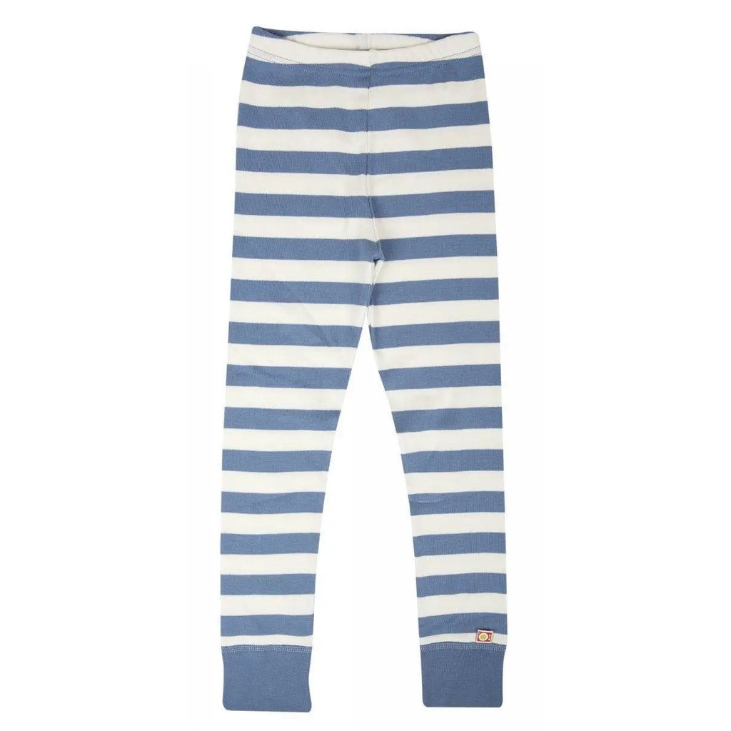 Leggings i blå og hvid strib