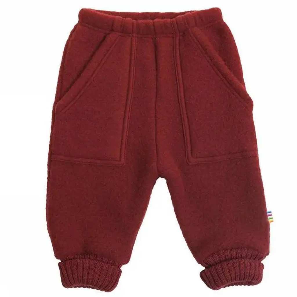 Baggy pants i blød softuld rød