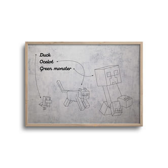 Gamer blueprint lys baggrund - minecraft monster