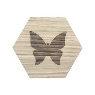 Design plade med sommerfugl
