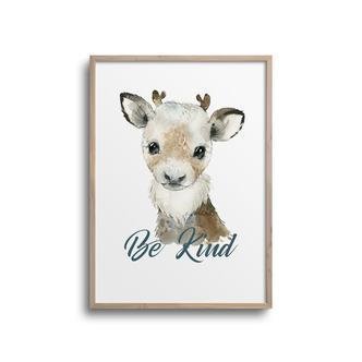 Rensdyr - Be Kind - Citat Plakat