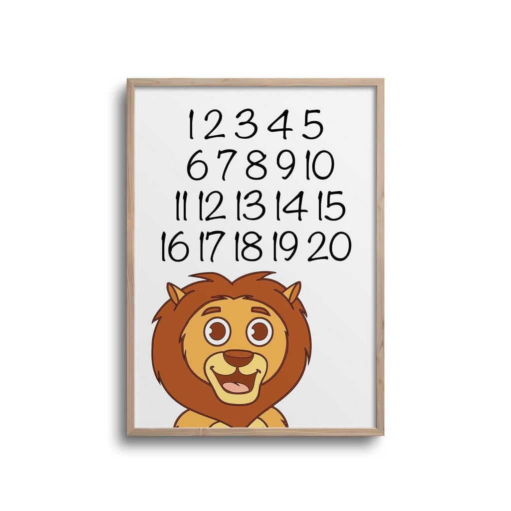 Løve plakat med tal