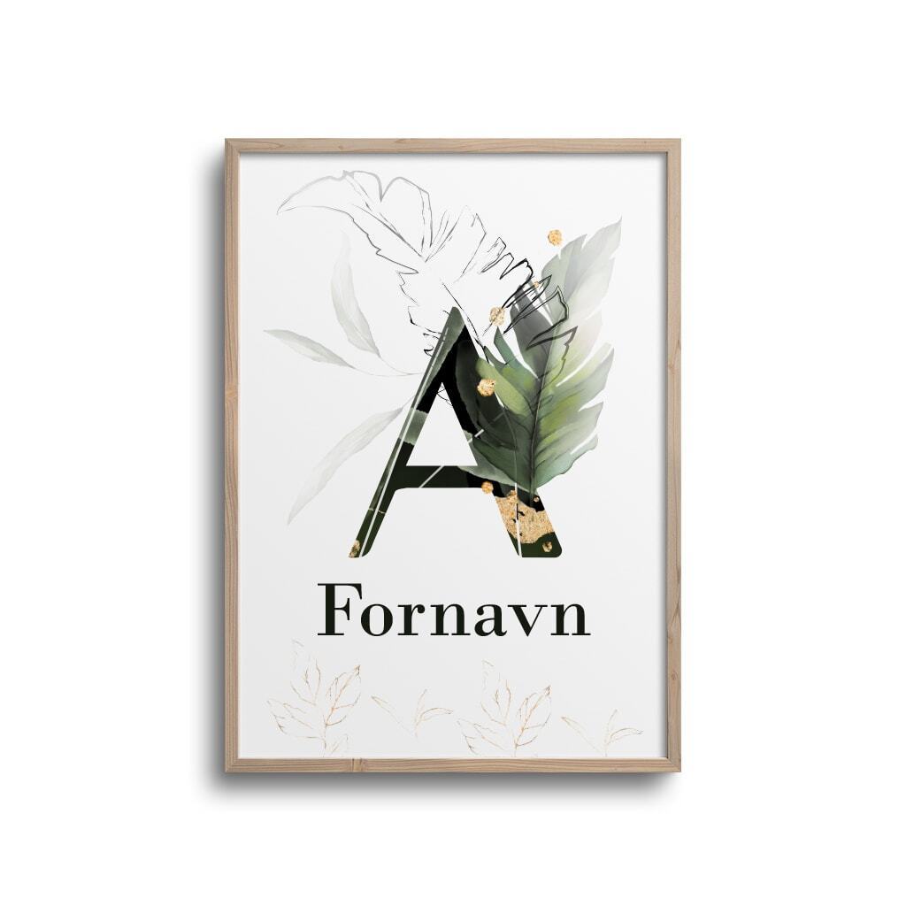 Tropisk bogstav med navn - Plakat
