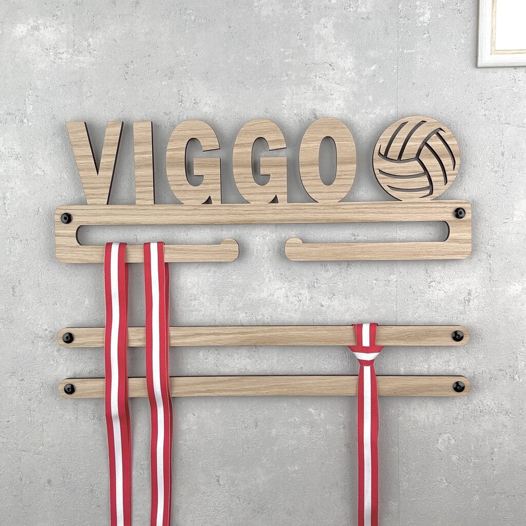 Medalje ophæng med Volleyball bold og eget navn