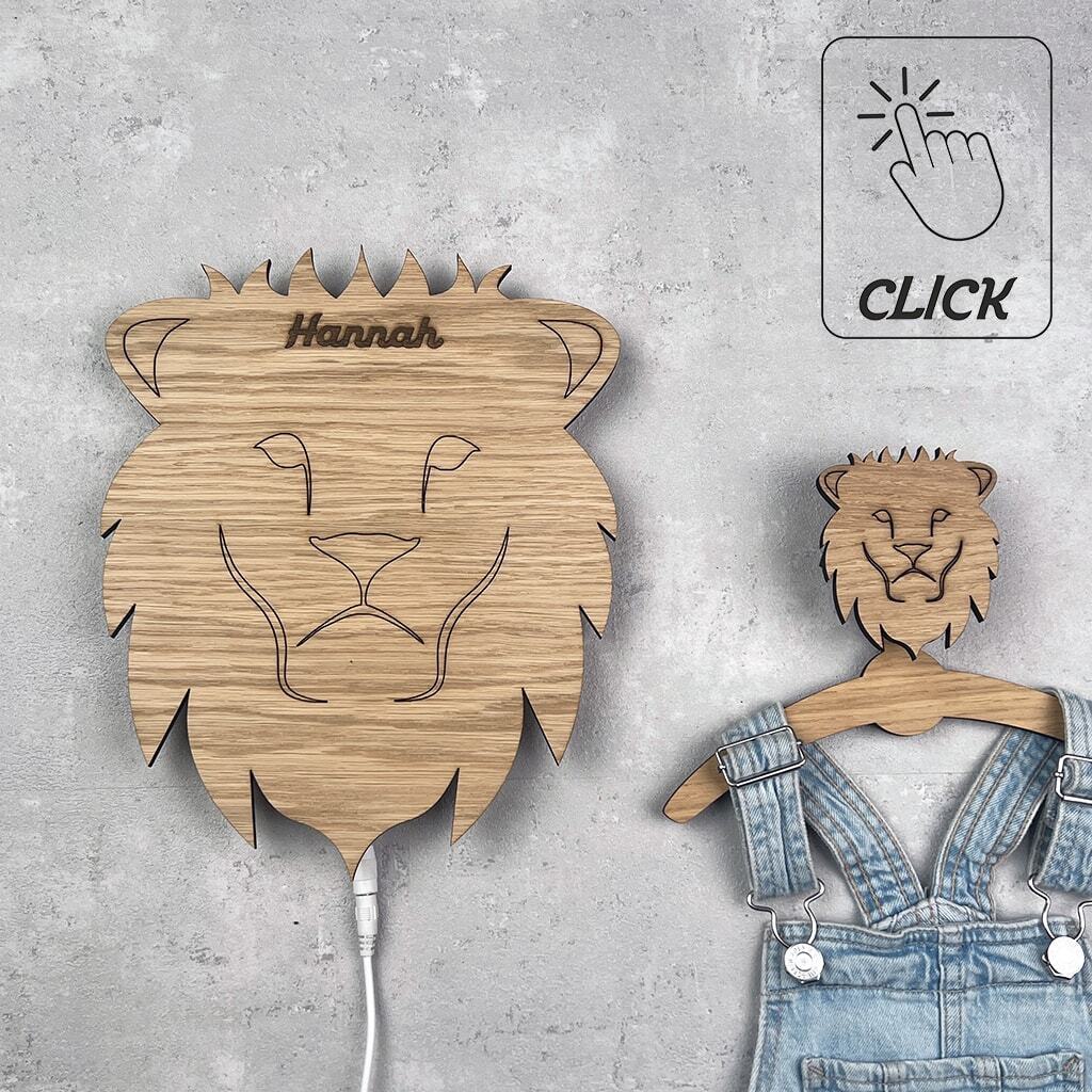 Løve lampe med klik - ny model