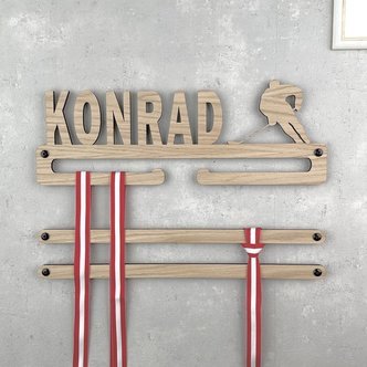Medalje ophæng med hockeyspiller og eget navn
