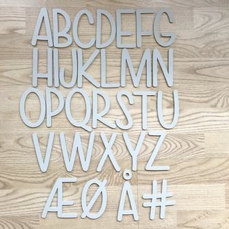 Alfabet A-Å  -  Grå akryl