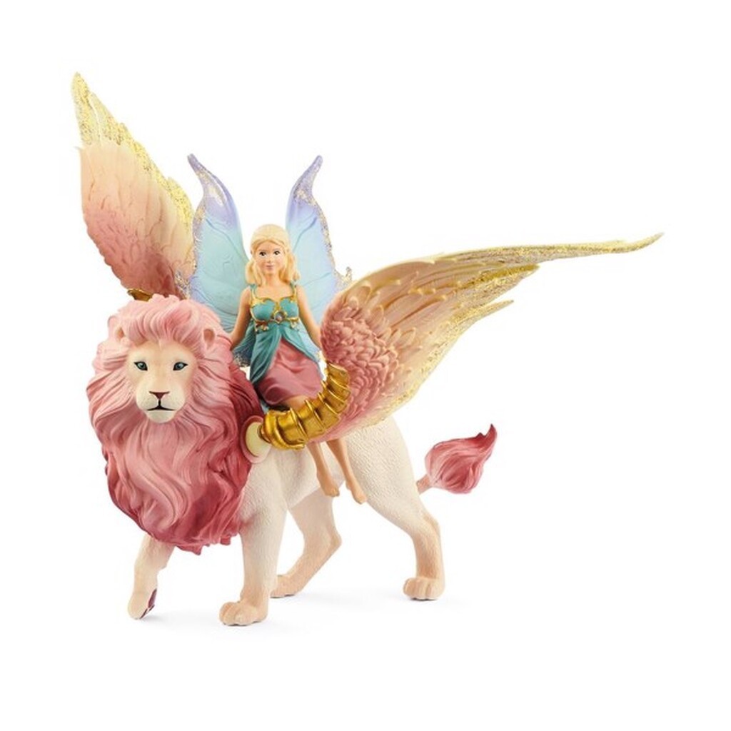 Fairy in Flight on Winged Lion - Schleich