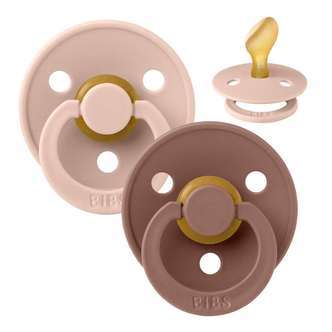BIBS Anatomisk Colour Sut - 2-Pak - Str. 2 - Naturgummi - BlushWoodchuck