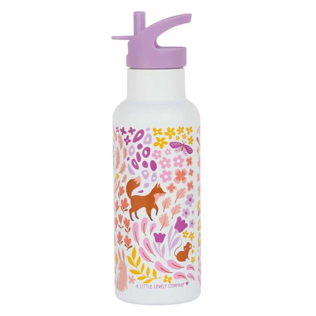 A Little Lovely Company Ståldrikkedunk - XL - 500ml - Flower Garden